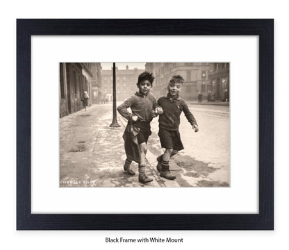 Gorbals Boys, Glasgow 1948 – Vintage Sepia Photographic - Art Print