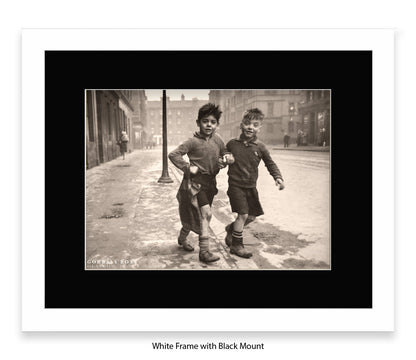 Gorbals Boys, Glasgow 1948 – Vintage Sepia Photographic - Art Print