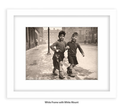 Gorbals Boys, Glasgow 1948 – Vintage Sepia Photographic - Art Print
