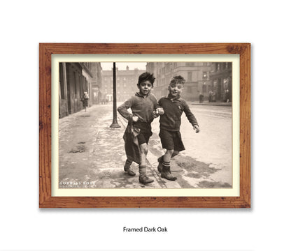 Gorbals Boys, Glasgow 1948 – Vintage Sepia Photographic - Art Print