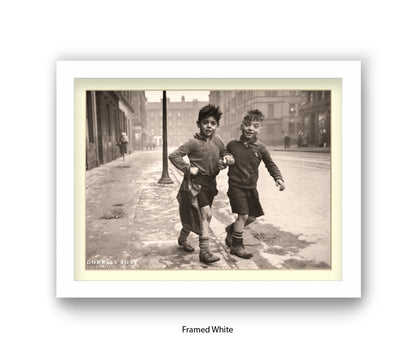 Gorbals Boys, Glasgow 1948 – Vintage Sepia Photographic - Art Print