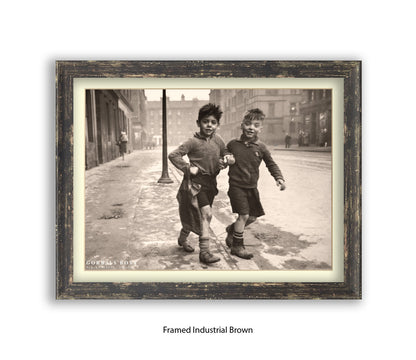 Gorbals Boys, Glasgow 1948 – Vintage Sepia Photographic - Art Print