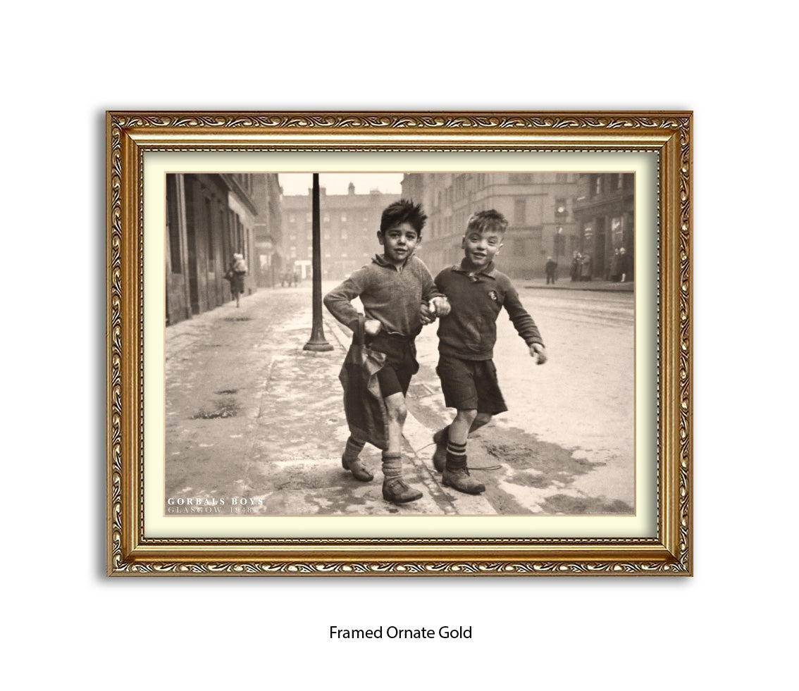 Gorbals Boys, Glasgow 1948 – Vintage Sepia Photographic - Art Print