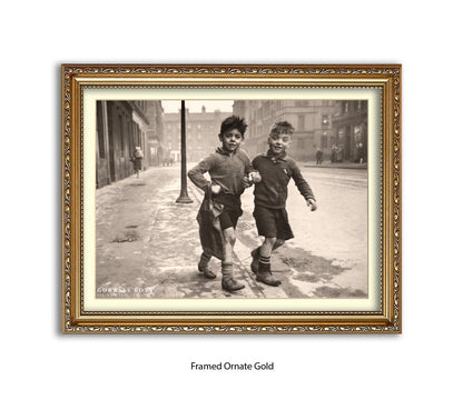 Gorbals Boys, Glasgow 1948 – Vintage Sepia Photographic - Art Print
