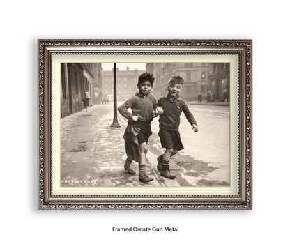 Gorbals Boys, Glasgow 1948 – Vintage Sepia Photographic - Art Print