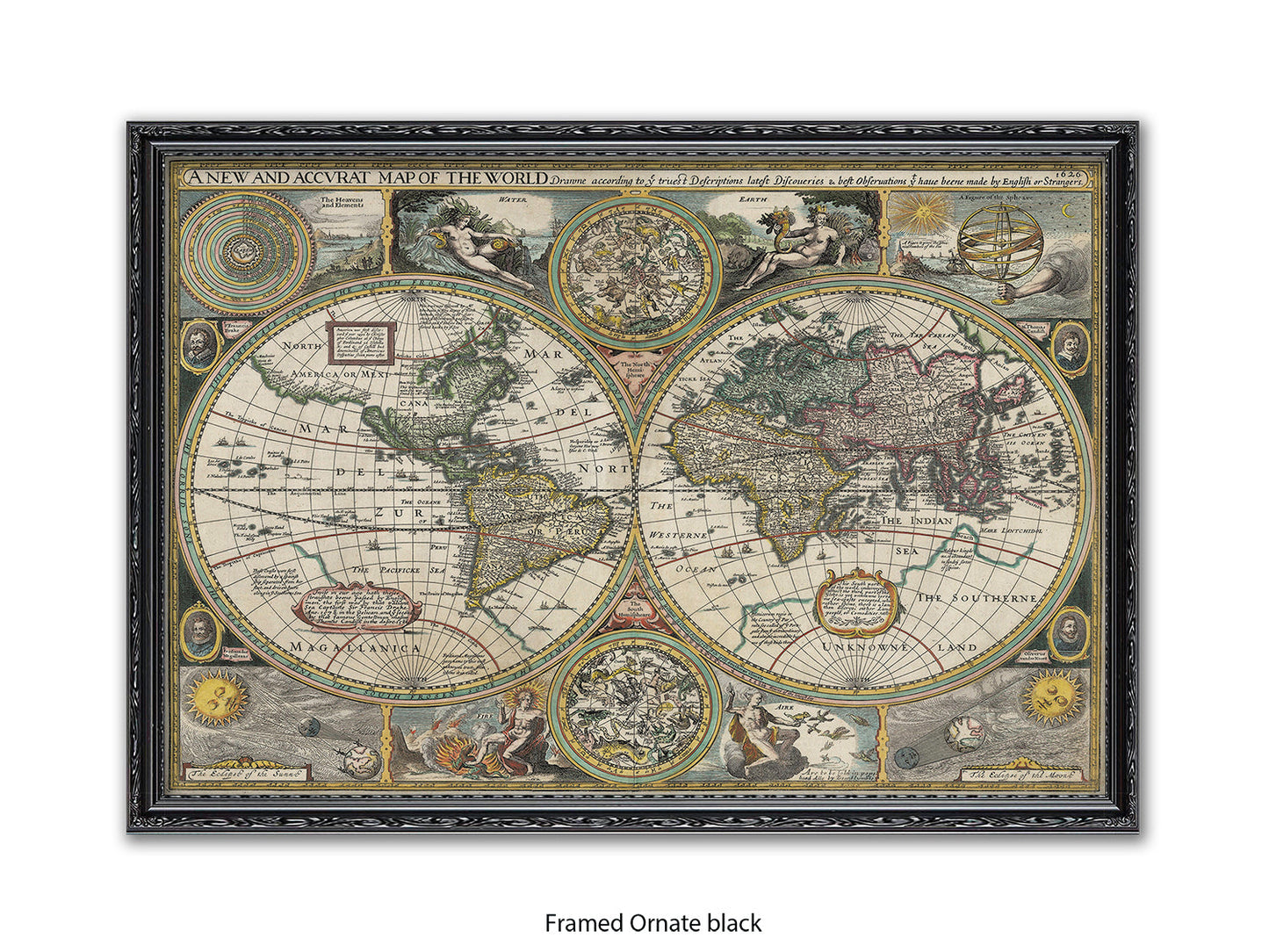 Antique Accvrat 1626 World Map Vintage Poster