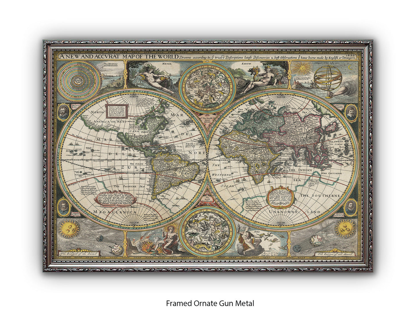 Antique Accvrat 1626 World Map Vintage Poster
