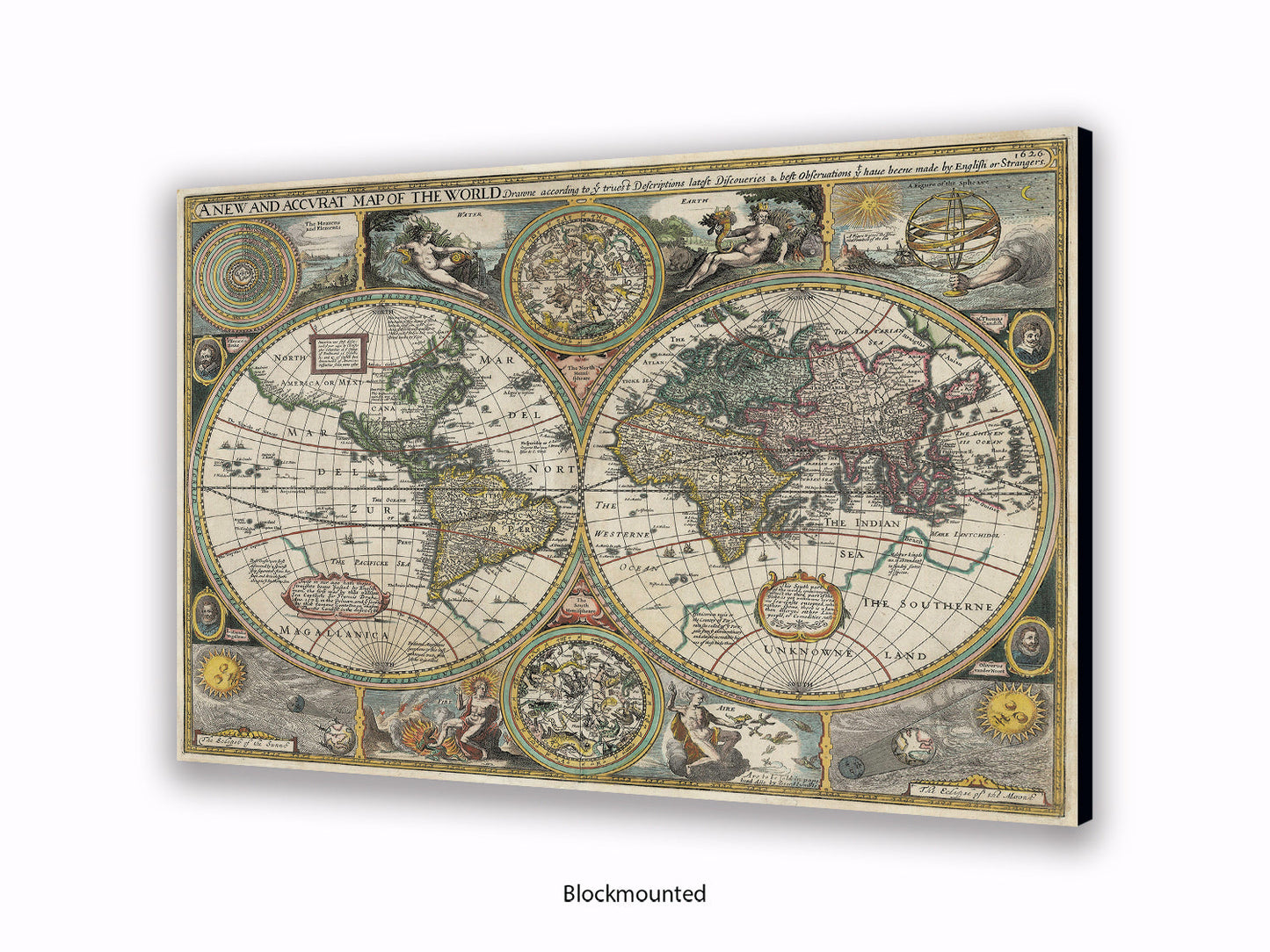 Antique Accvrat 1626 World Map Vintage Poster