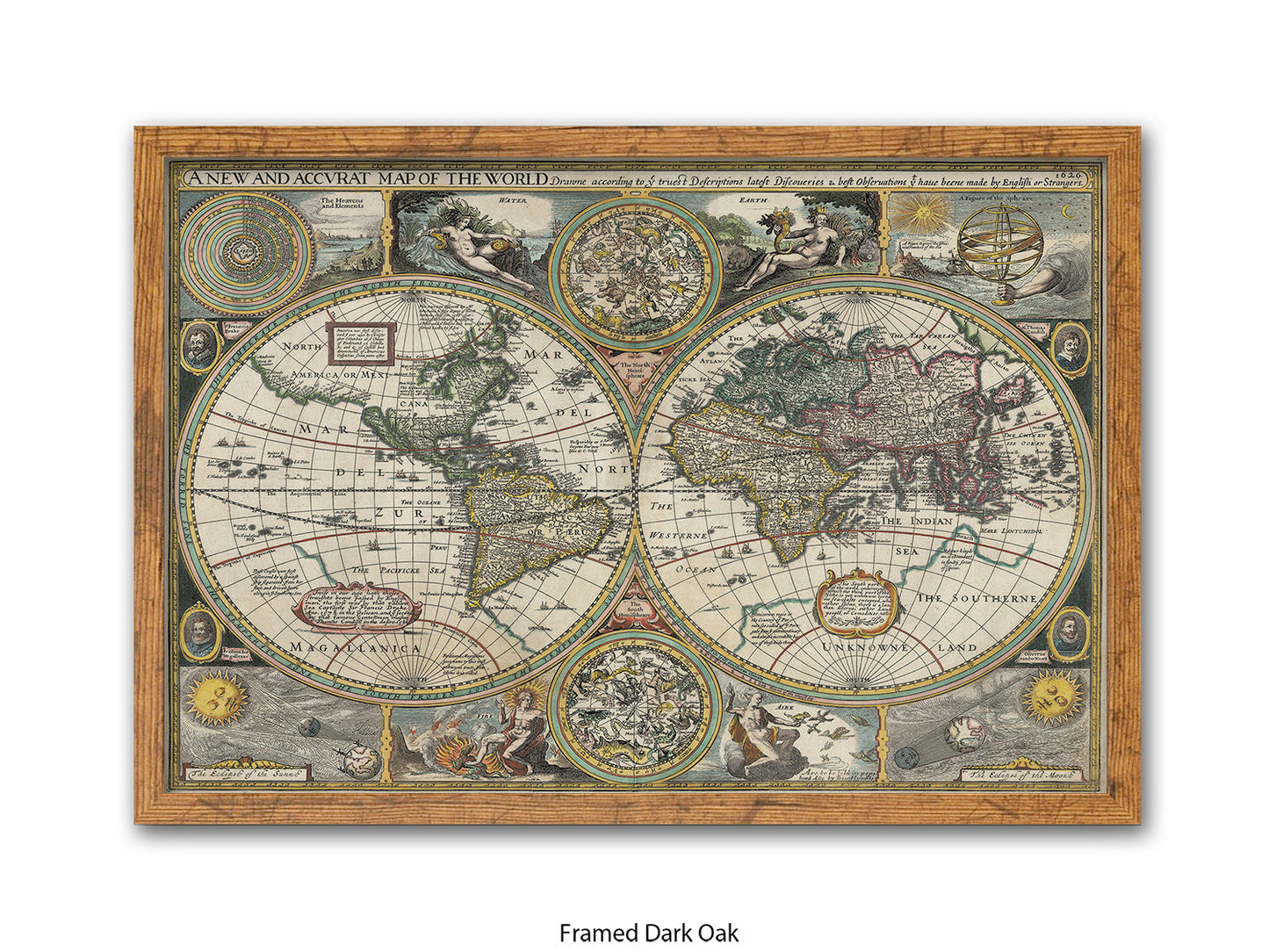 Antique Accvrat 1626 World Map Vintage Poster