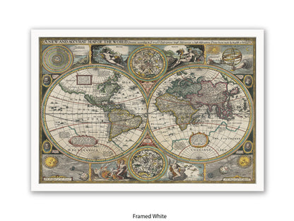 Antique Accvrat 1626 World Map Vintage Poster