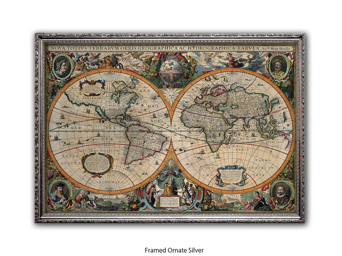 Antique World Map Nova Totivs Orbis Geographica Vintage Poster