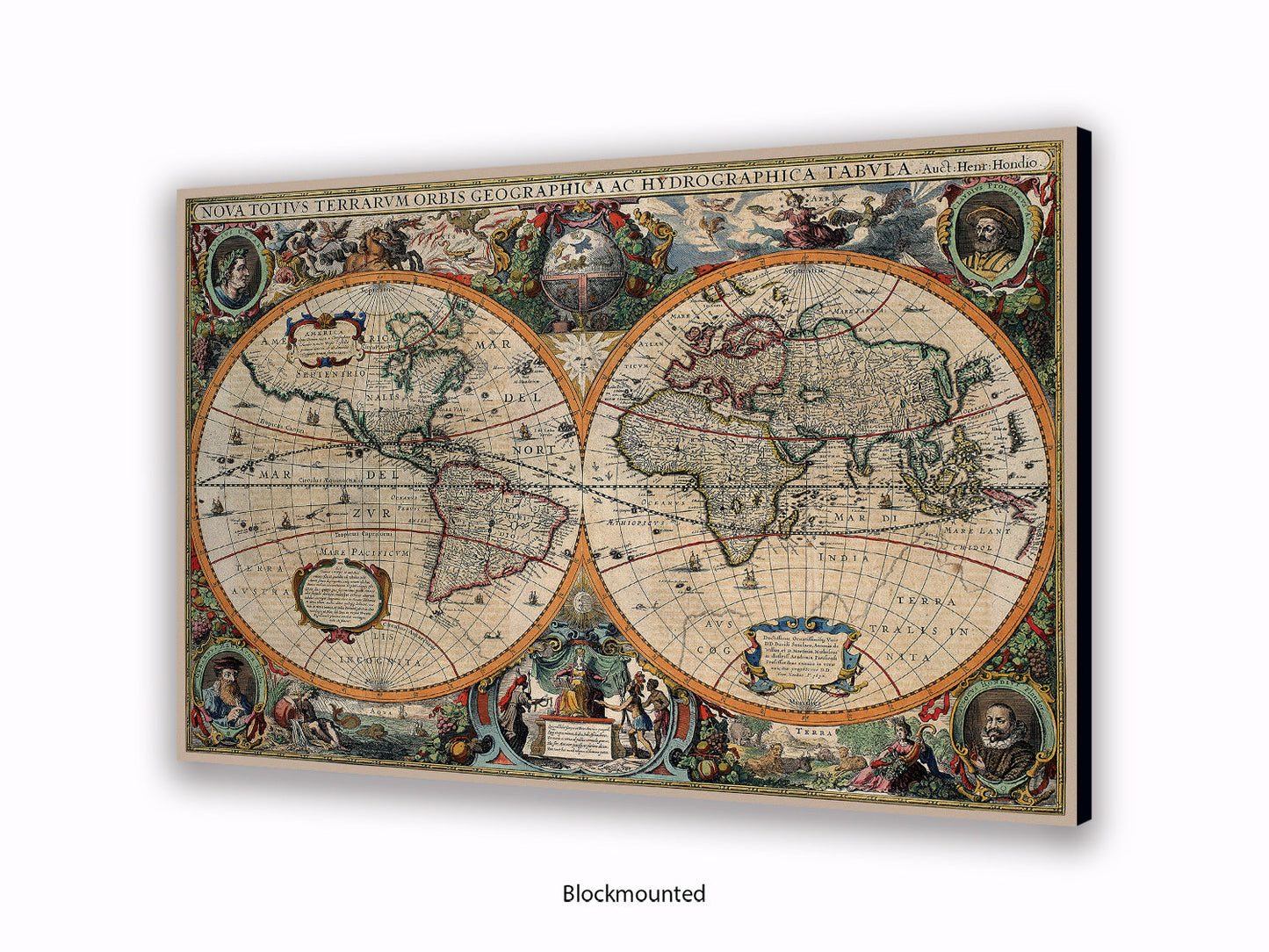 Antique World Map Nova Totivs Orbis Geographica Vintage Poster