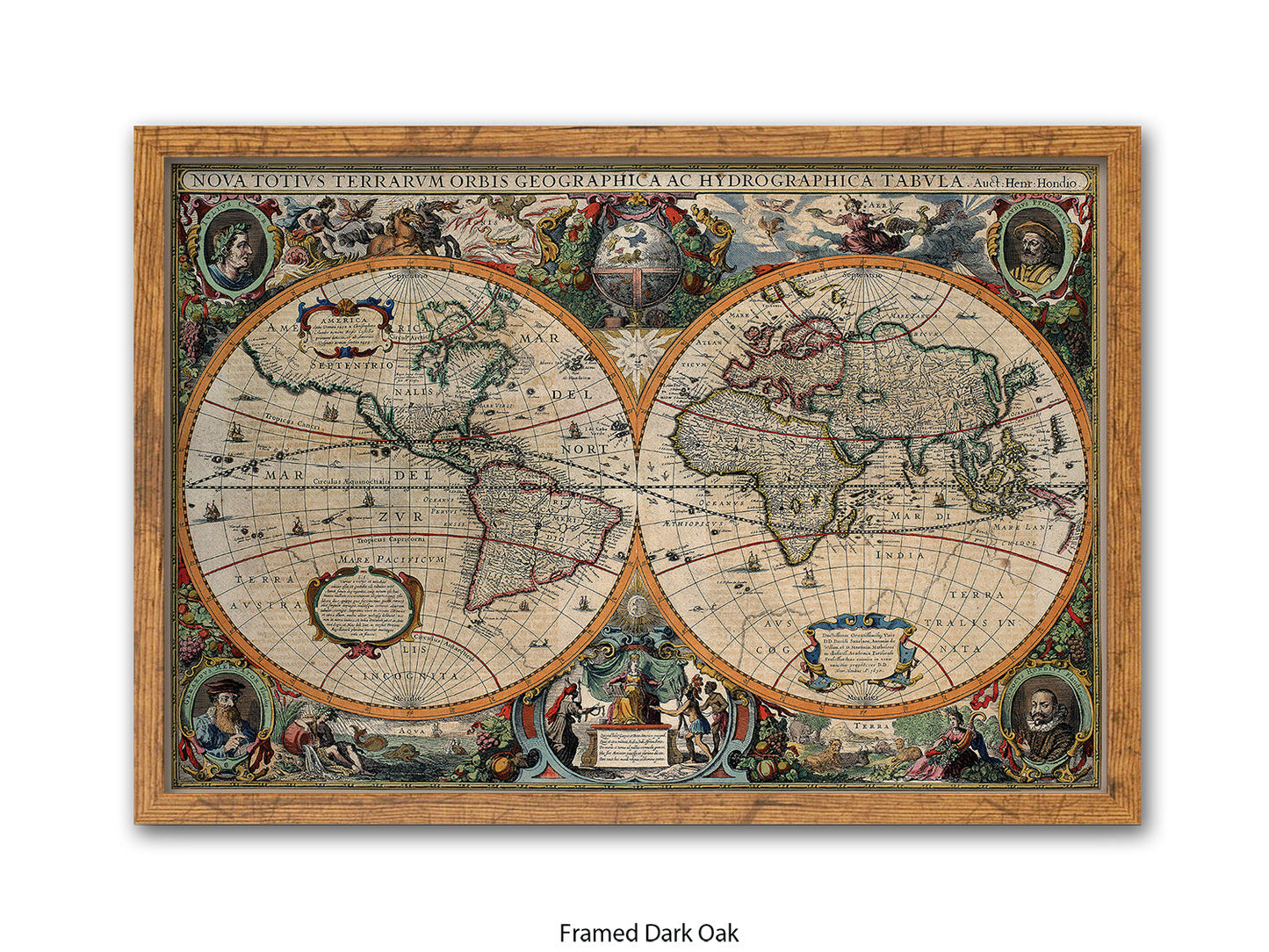 Antique World Map Nova Totivs Orbis Geographica Vintage Poster