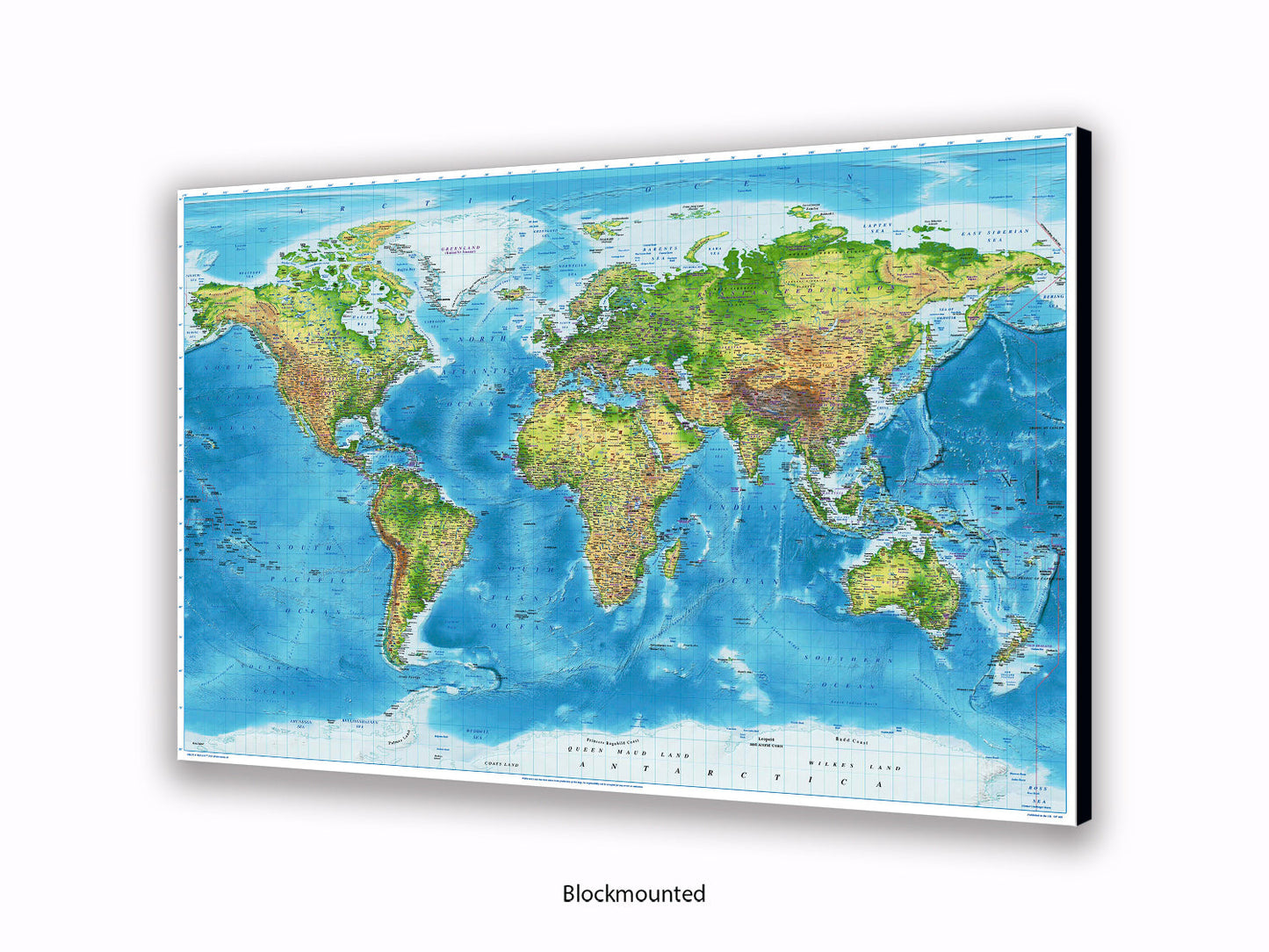 World  Physical  / Terrain Map Poster