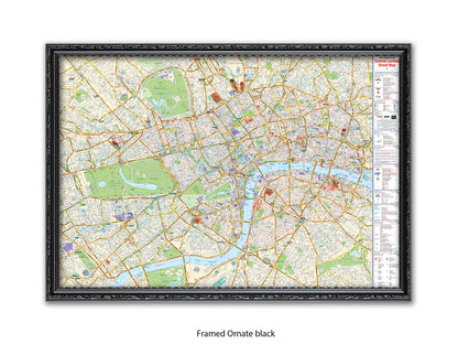 Central London Street Map Poster