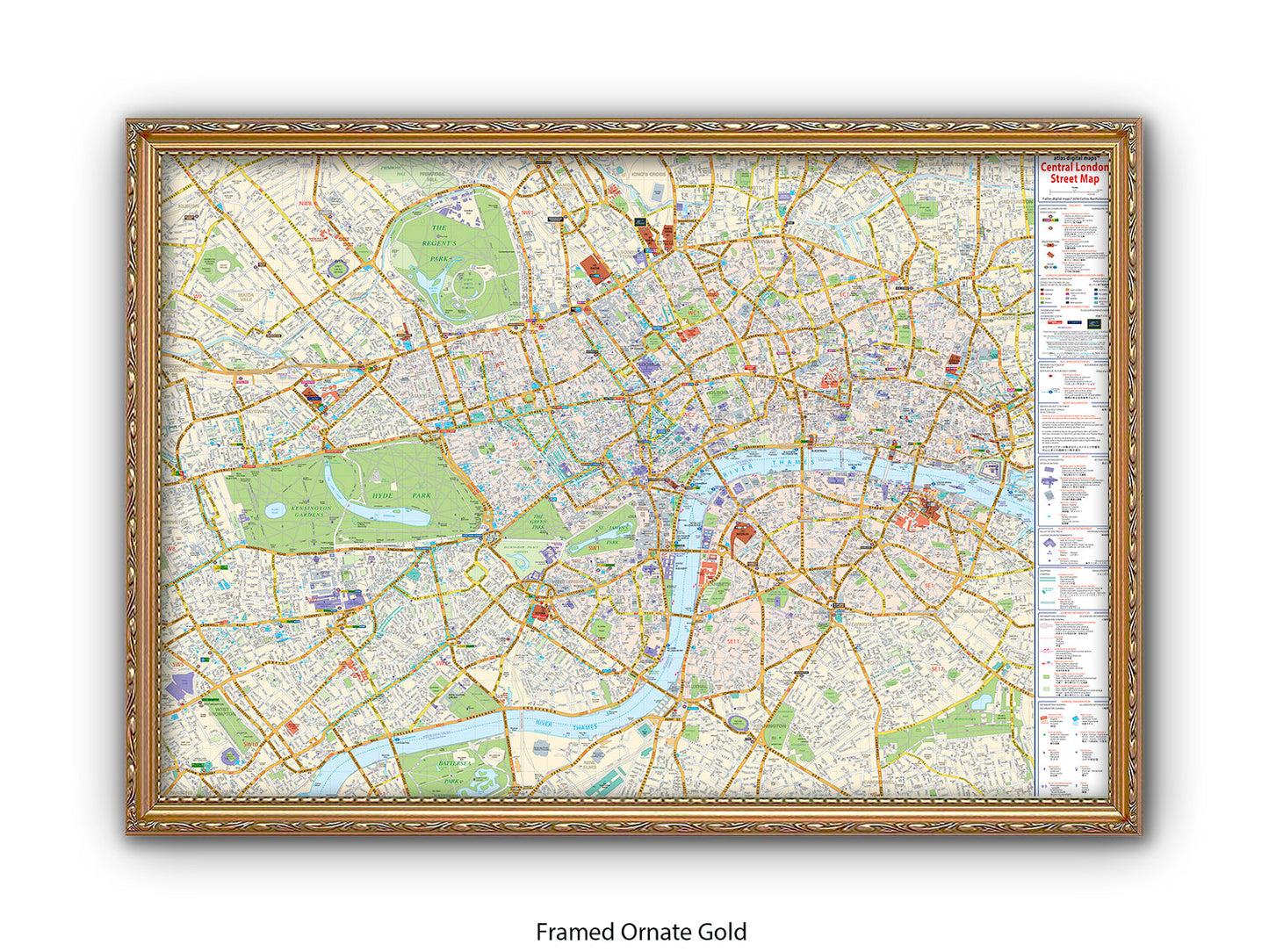 Central London Street Map Poster