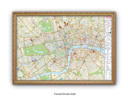 Central London Street Map Poster