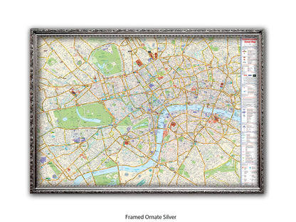 Central London Street Map Poster