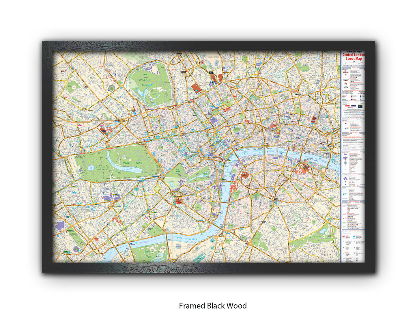 Central London Street Map Poster