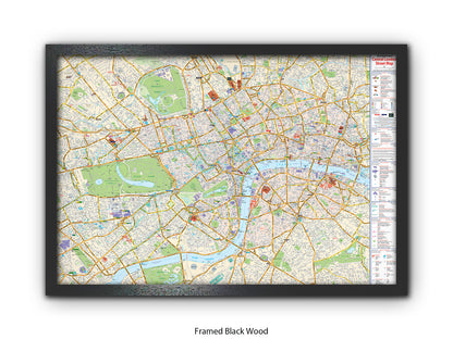 Central London Street Map Poster