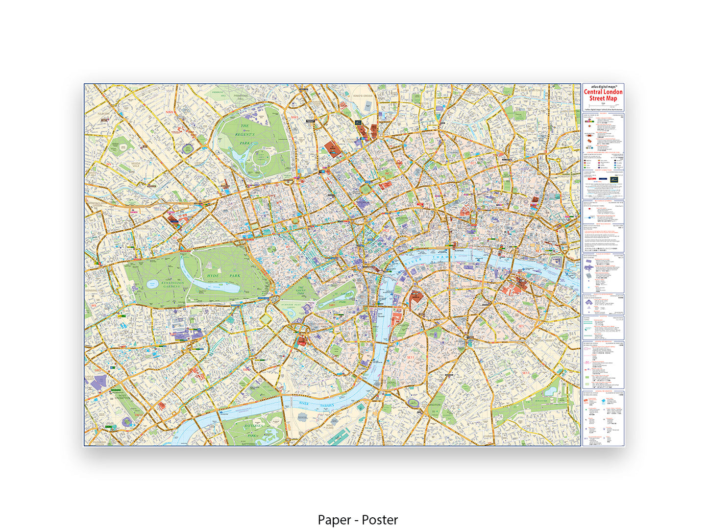 Central London Street Map Poster