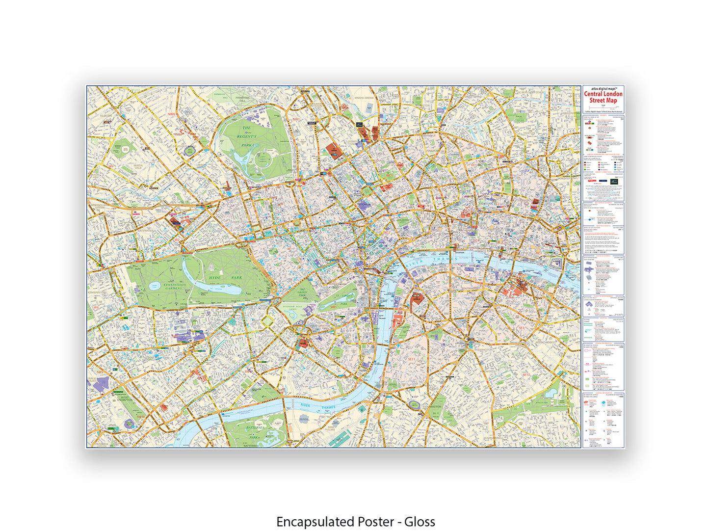 Central London Street Map Poster