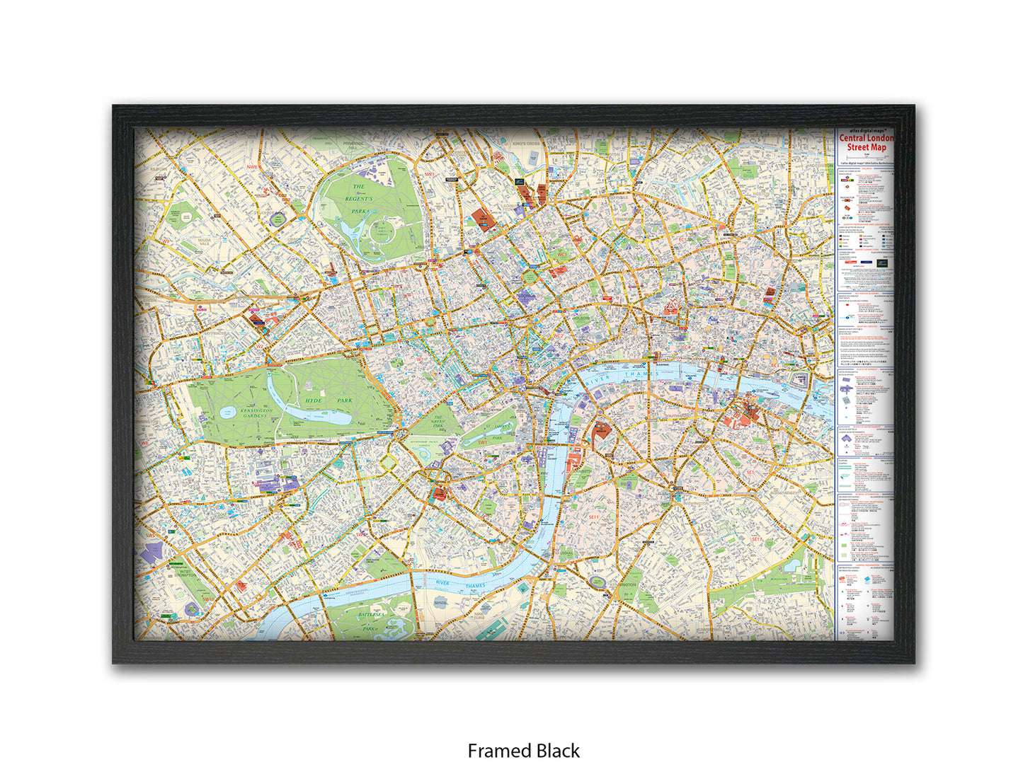 Central London Street Map Poster