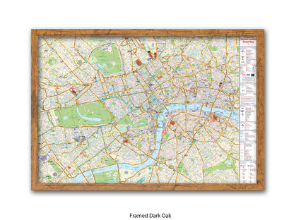 Central London Street Map Poster