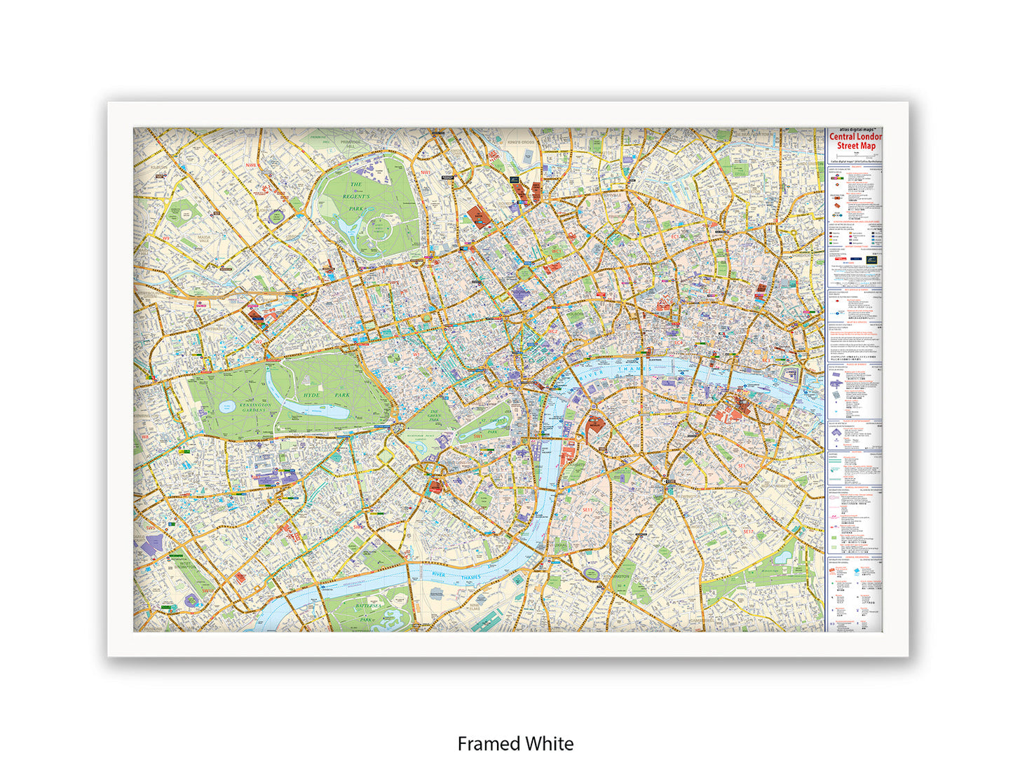 Central London Street Map Poster