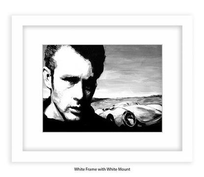 James Dean - Porsche - Michael Kozlov Art Print