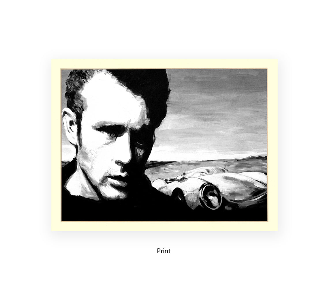 James Dean - Porsche - Michael Kozlov Art Print