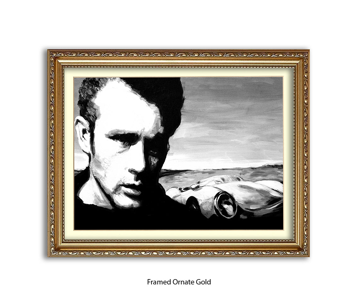 James Dean - Porsche - Michael Kozlov Art Print