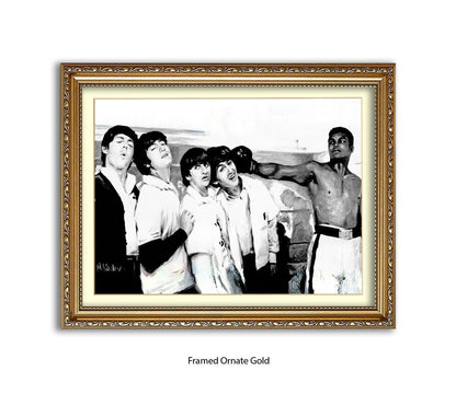Ali With The Beatles - Michael Kozlov Art Print