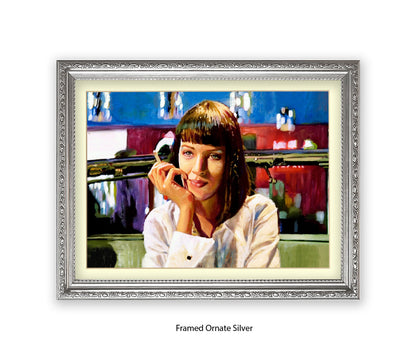 Pulp Fiction - Uma Thurman - Diner - Michael Kozlov Art Print