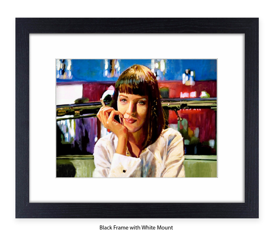 Pulp Fiction - Uma Thurman - Diner - Michael Kozlov Art Print