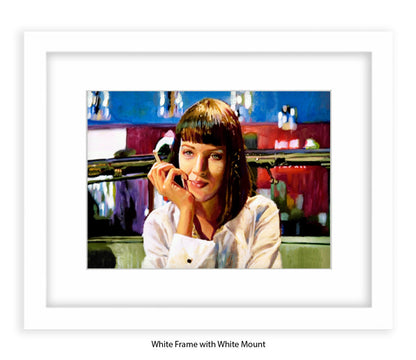 Pulp Fiction - Uma Thurman - Diner - Michael Kozlov Art Print