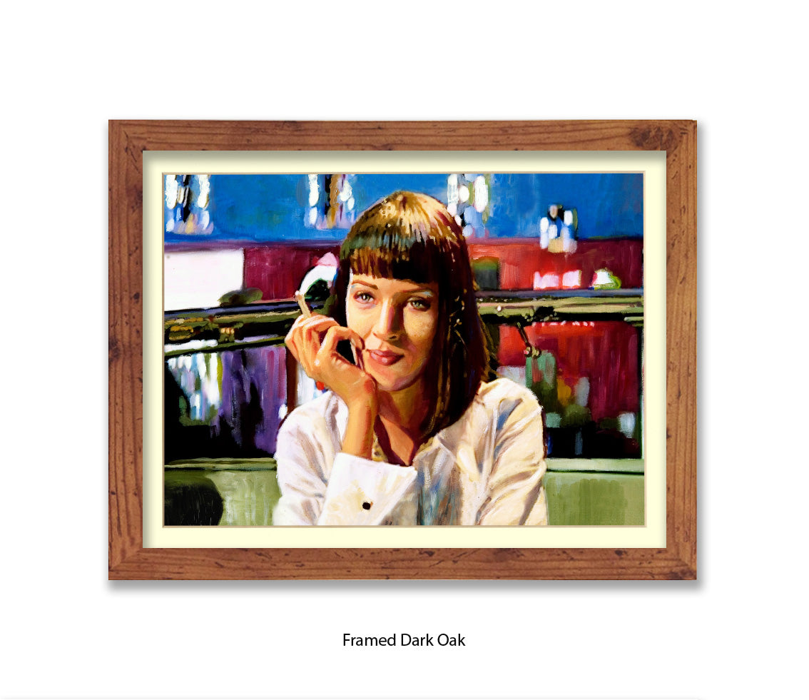 Pulp Fiction - Uma Thurman - Diner - Michael Kozlov Art Print