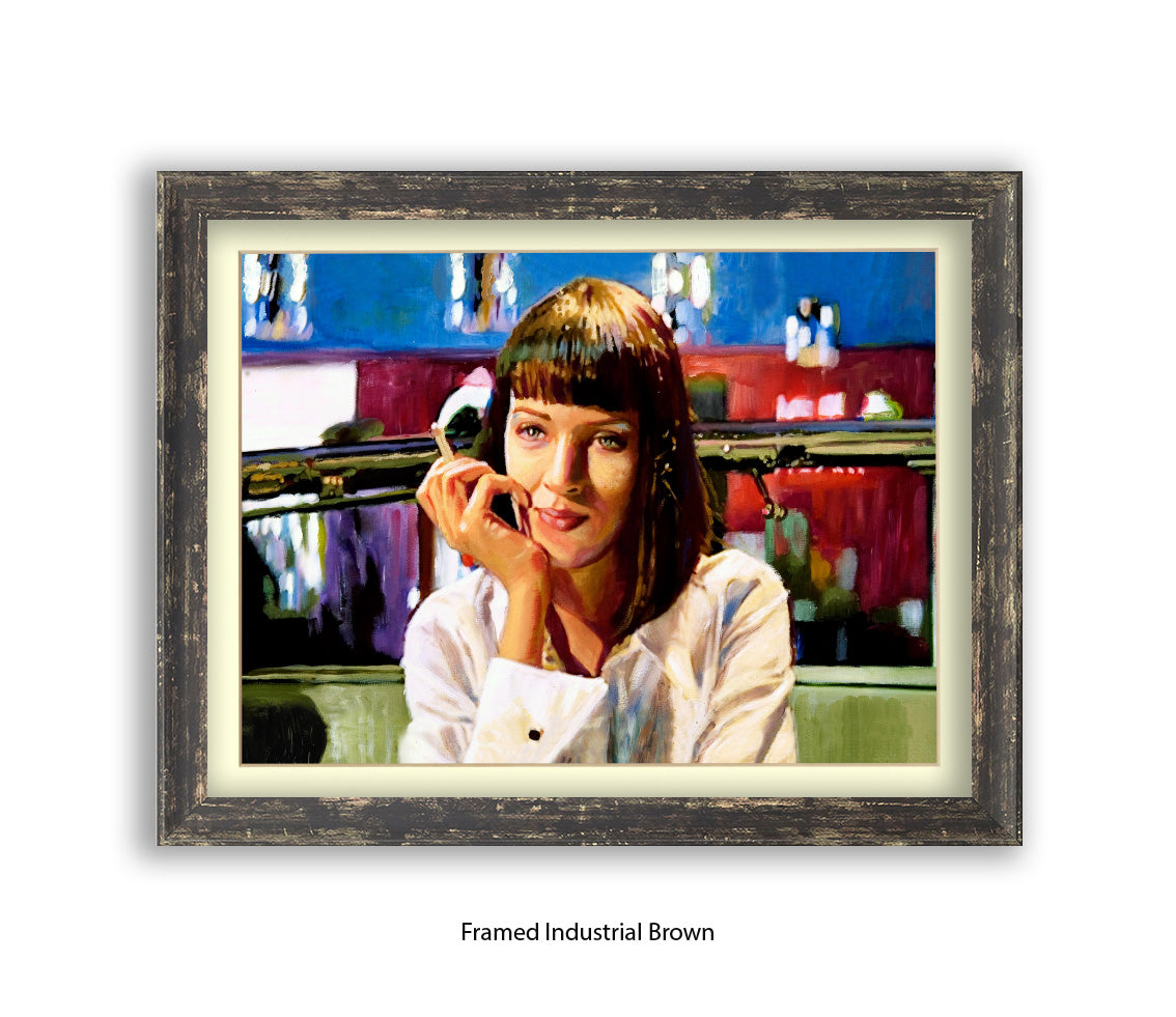 Pulp Fiction - Uma Thurman - Diner - Michael Kozlov Art Print