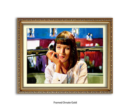 Pulp Fiction - Uma Thurman - Diner - Michael Kozlov Art Print