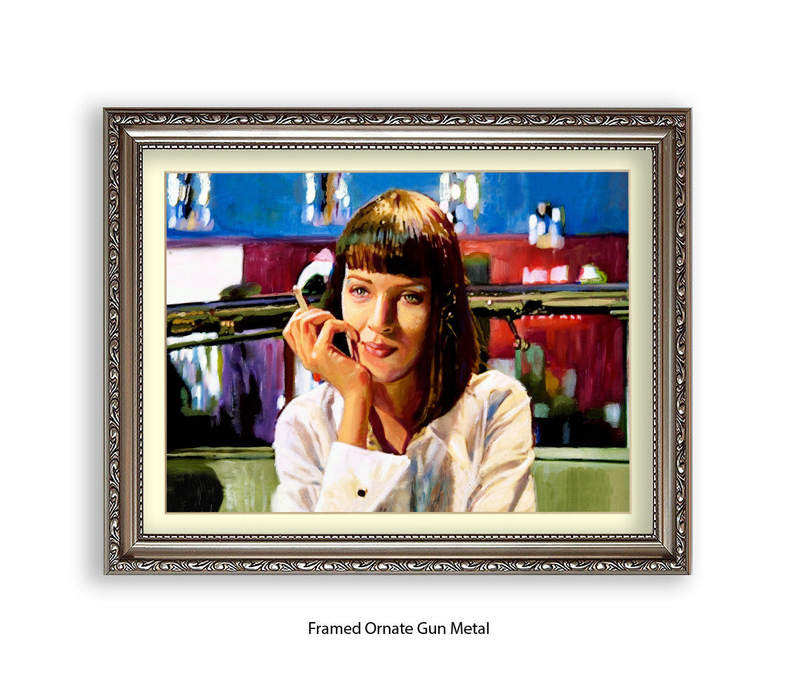 Pulp Fiction - Uma Thurman - Diner - Michael Kozlov Art Print