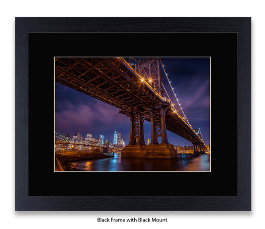 Manhattan Bridge Over East River - Mounted & Framed Art Print