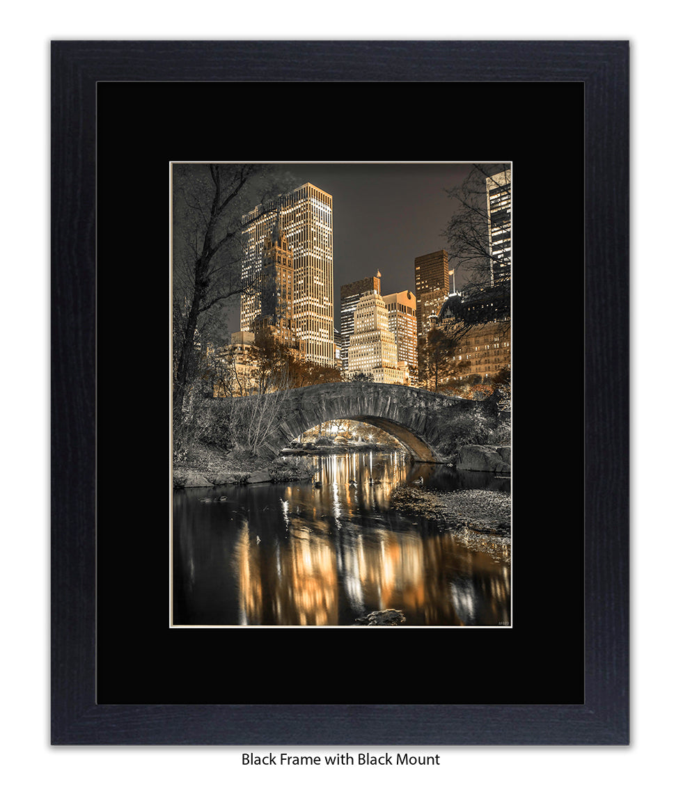 NYC Central Park - Sepia - Mounted & Framed Art Print