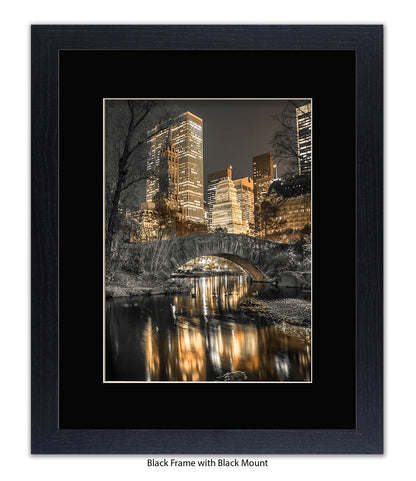 NYC Central Park - Sepia - Mounted & Framed Art Print