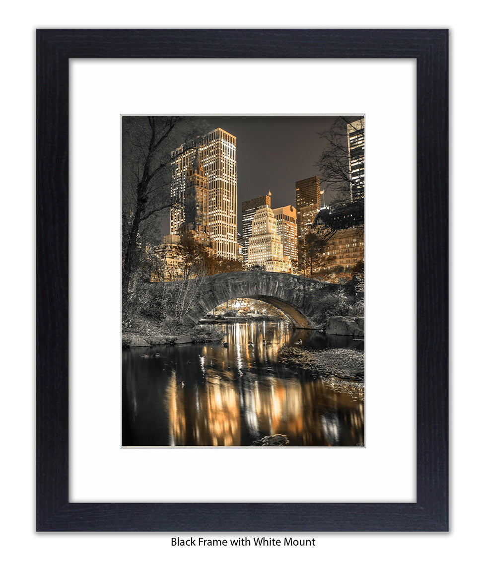 NYC Central Park - Sepia - Mounted & Framed Art Print
