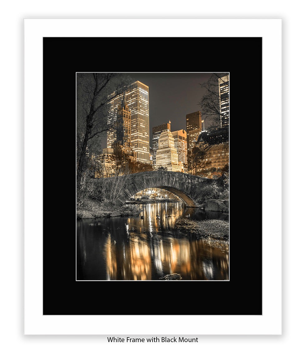 NYC Central Park - Sepia - Mounted & Framed Art Print