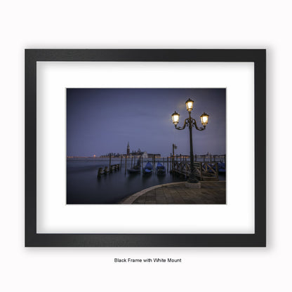 Venice - Gondolas - Mounted & Framed Art Print