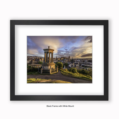 Edinburgh - Calton Hill View Colour - Mounted & Framed Art Print