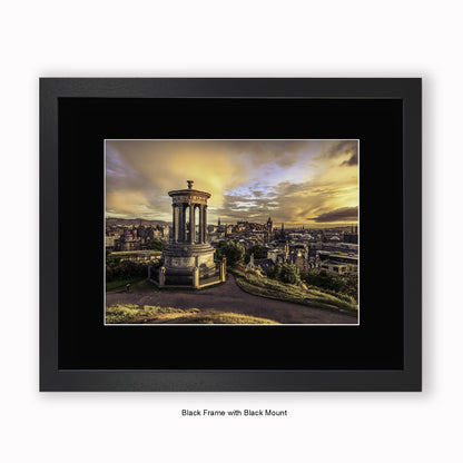 Edinburgh - Calton Hill View - Mounted & Framed Art Print