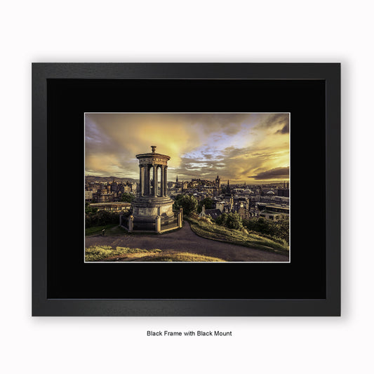 Edinburgh - Calton Hill View - Mounted & Framed Art Print