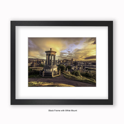 Edinburgh - Calton Hill View - Mounted & Framed Art Print